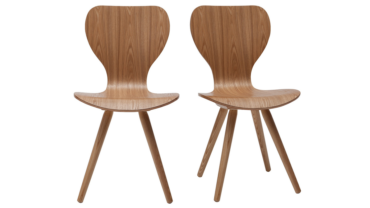 Chaises vintage en bois clair (lot de 2) NORDECO