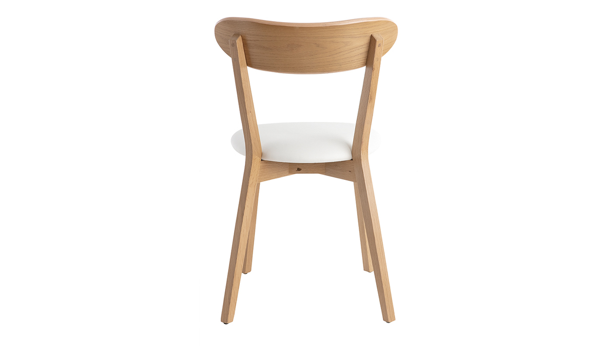 Chaises vintage en bois clair chne et blanc (lot de 2) DOVE