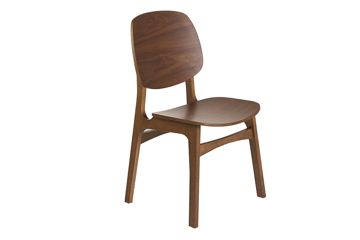 Chaises vintage en bois fonc� noyer (lot de 2) SOQUETTE