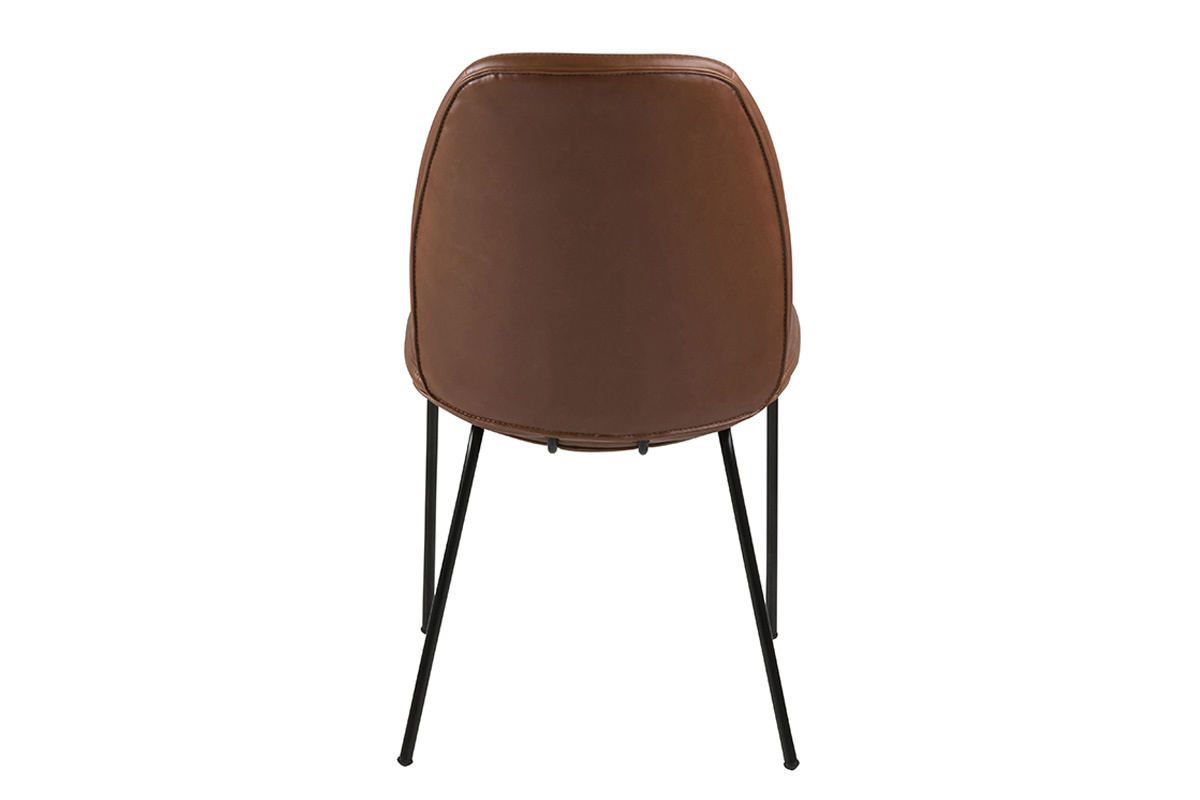 Chaises vintage marron et m�tal noir (lot de 2) PALOMA