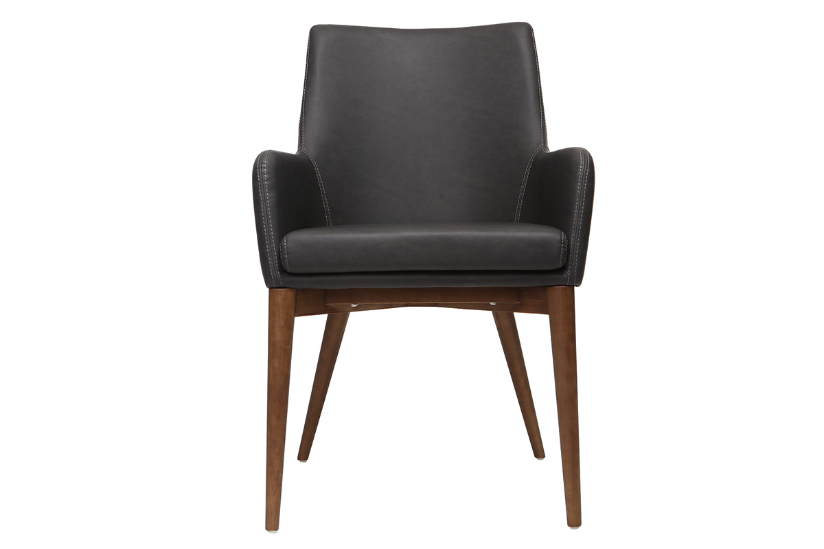 Chaises vintage noir et bois fonc� (lot de 2) SHANA