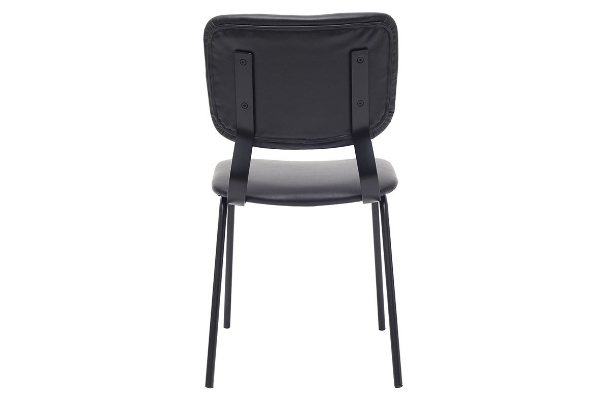 Chaises vintage noires avec pieds m�tal (lot de 2) LAB