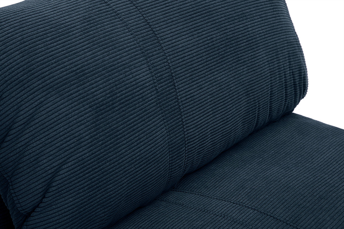 Chauffeuse 1 place convertible en tissu velours ctel bleu fonc SPENCER