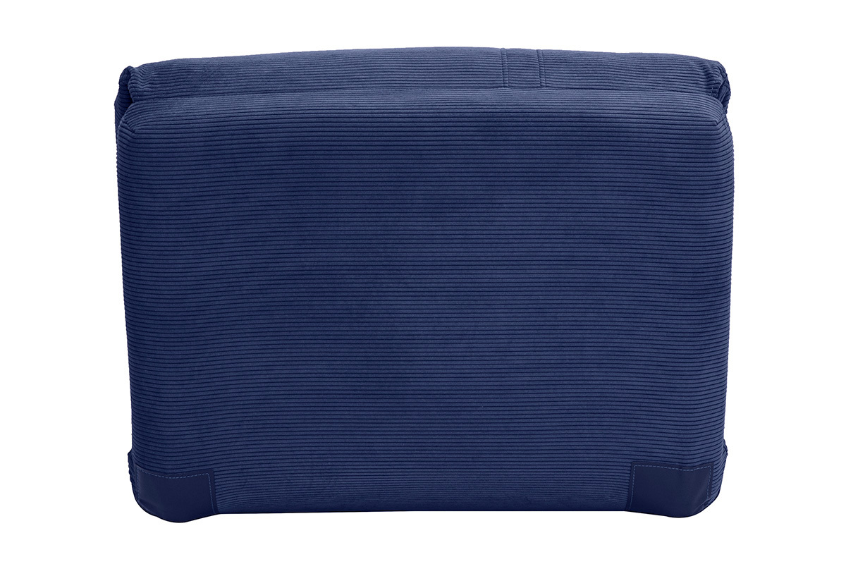Chauffeuse 1 place convertible en tissu velours ctel bleu fonc SPENCER