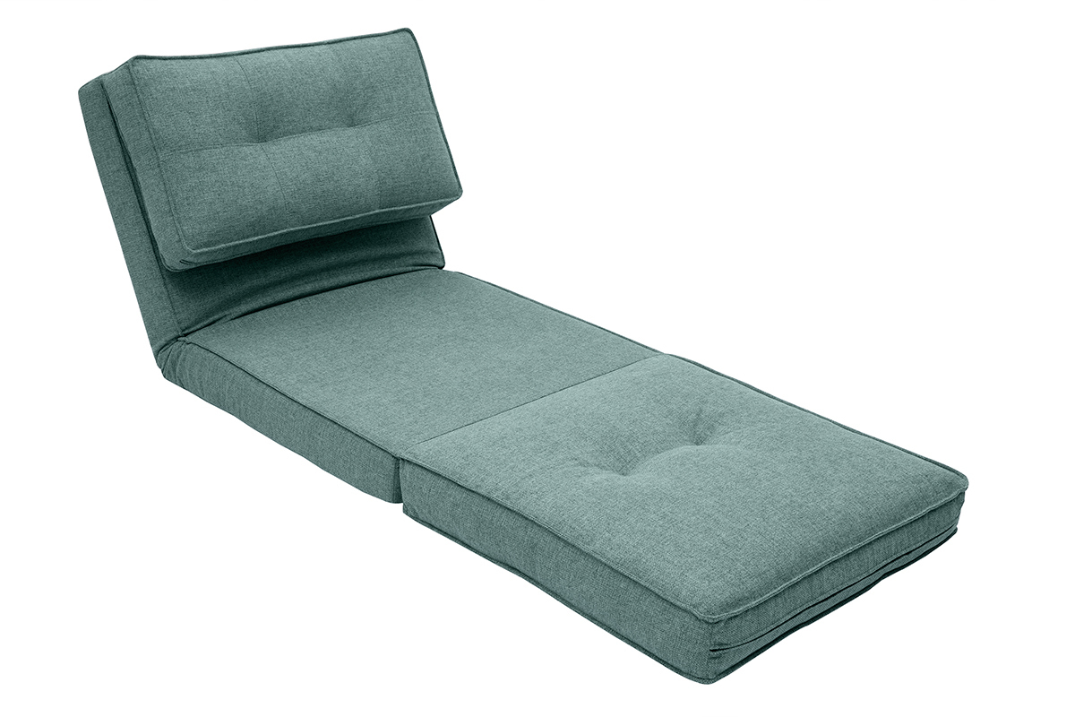 Chauffeuse 1 place convertible en tissu vert de gris SALLY