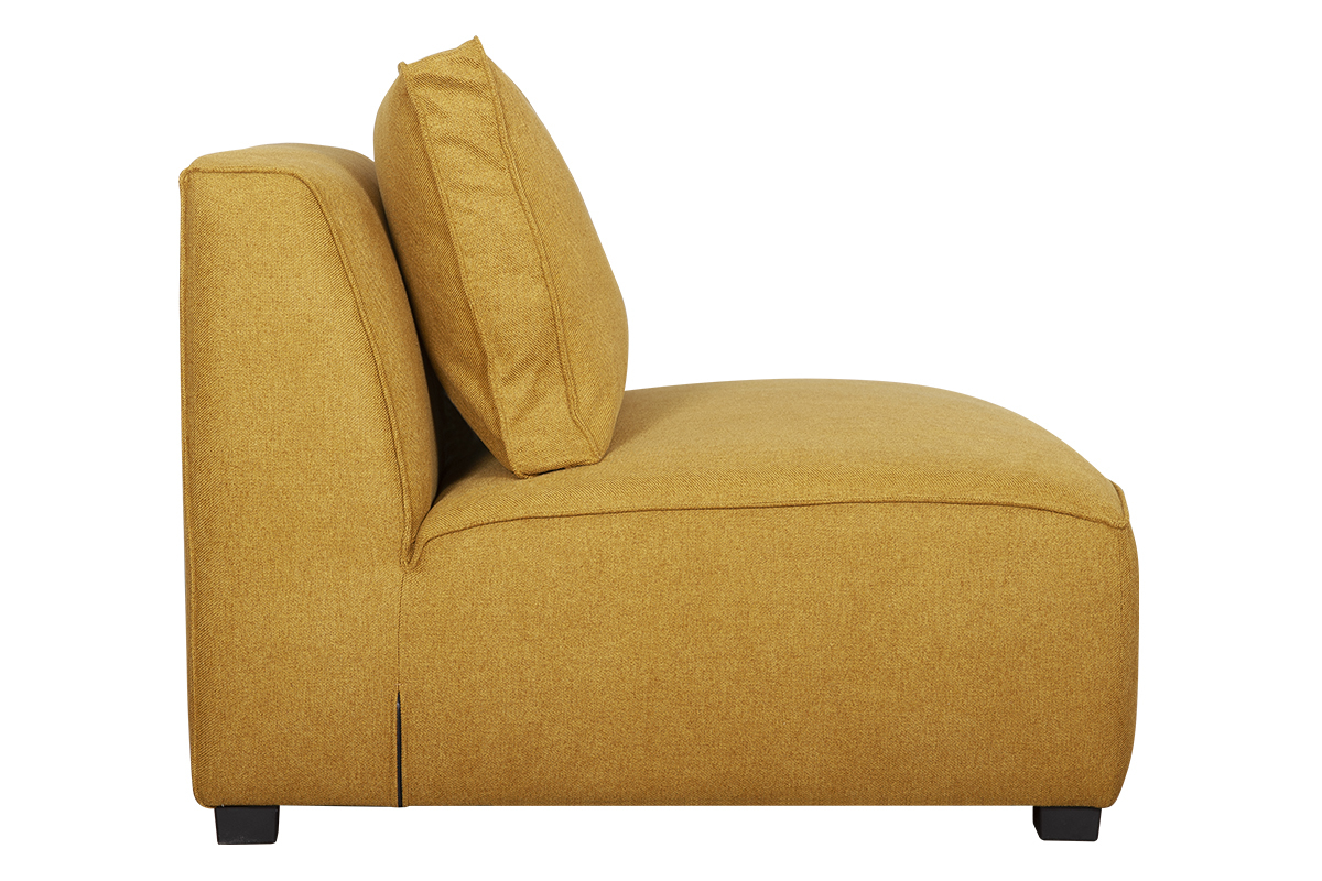 Chauffeuse 1 place design en tissu jaune cumin PLURIEL