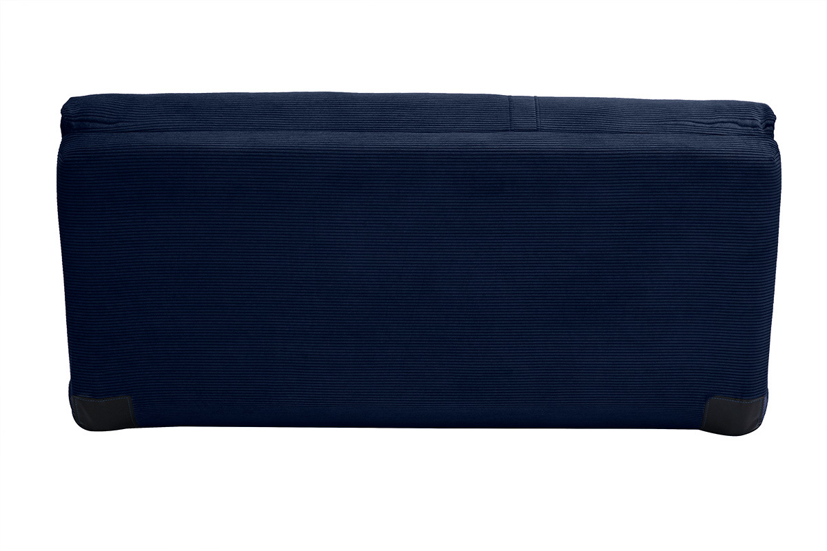Chauffeuse convertible 2 places en tissu velours ctel bleu fonc SPENCER