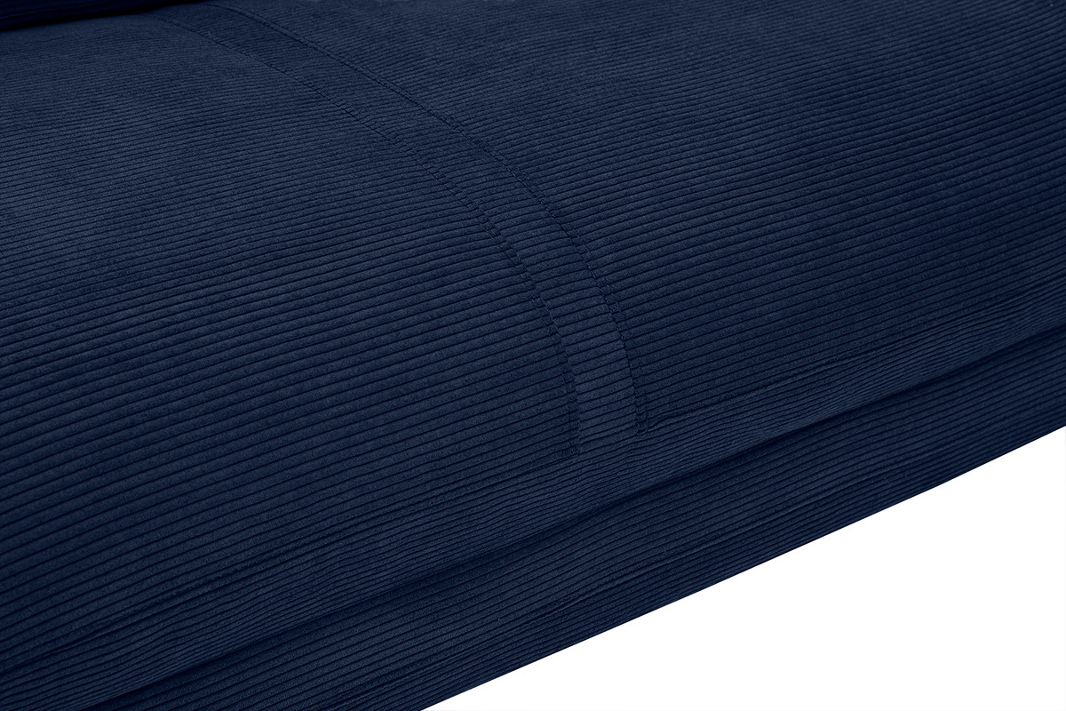 Chauffeuse convertible 2 places en tissu velours ctel bleu fonc SPENCER