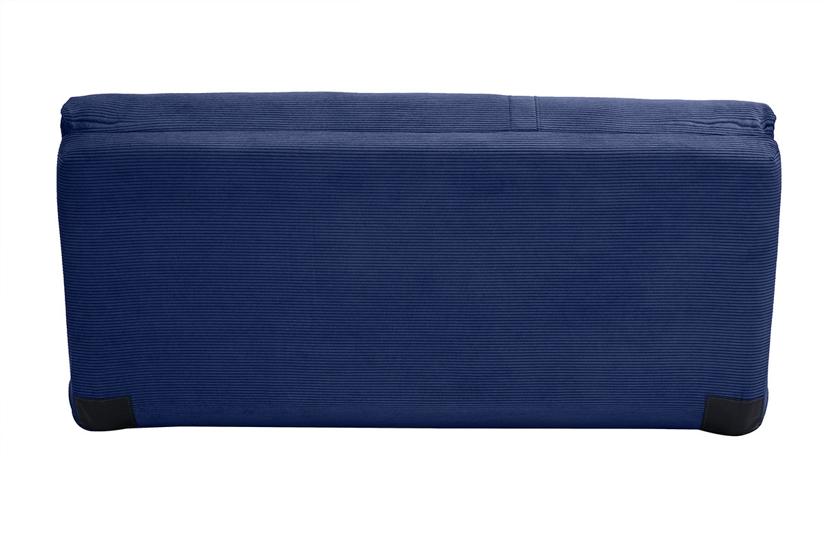 Chauffeuse convertible 2 places en tissu velours ctel bleu fonc SPENCER
