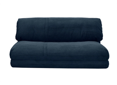Chauffeuse convertible 2 places en tissu velours côtelé bleu foncé SPENCER