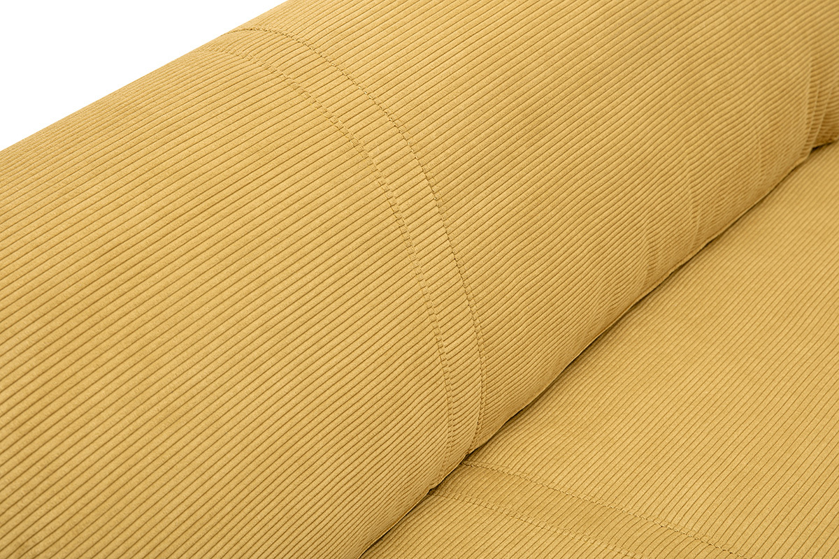 Chauffeuse convertible 2 places en tissu velours ctel jaune curry SPENCER