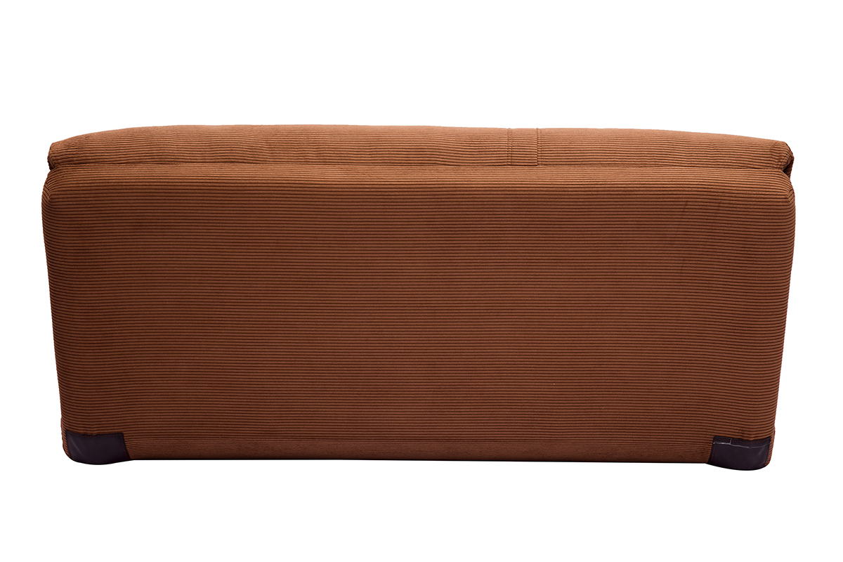 Chauffeuse convertible 2 places en tissu velours ctel terre brle SPENCER