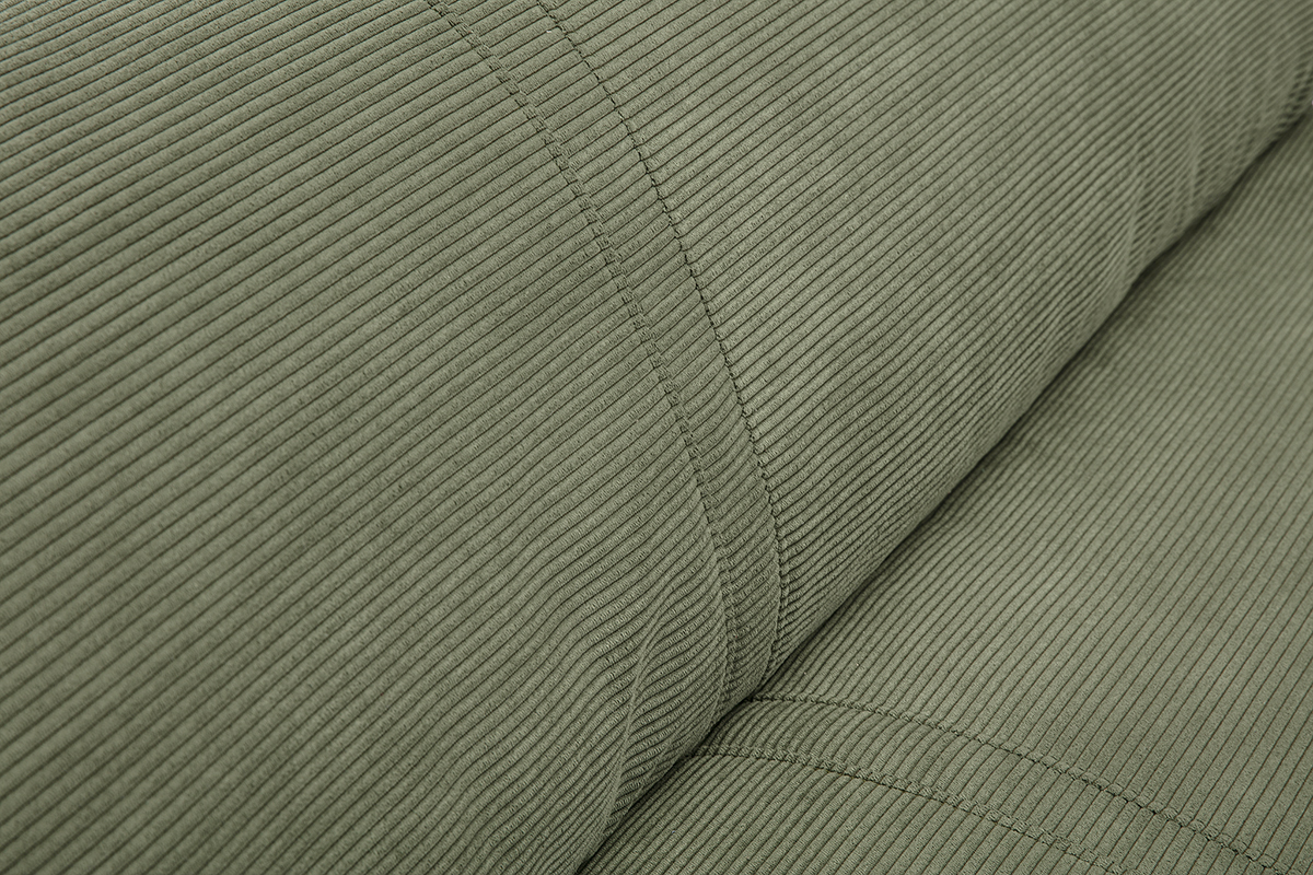 Chauffeuse convertible 2 places en tissu velours ctel vert kaki SPENCER