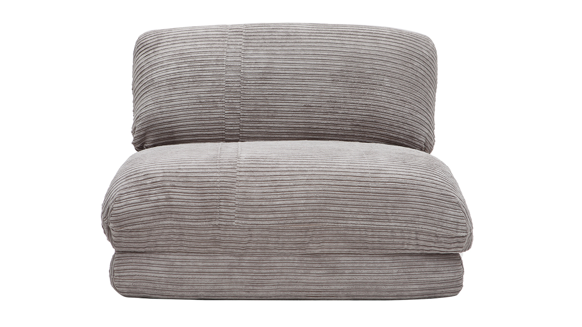 Chauffeuse convertible dhoussable en velours ctel gris clair SPENCER
