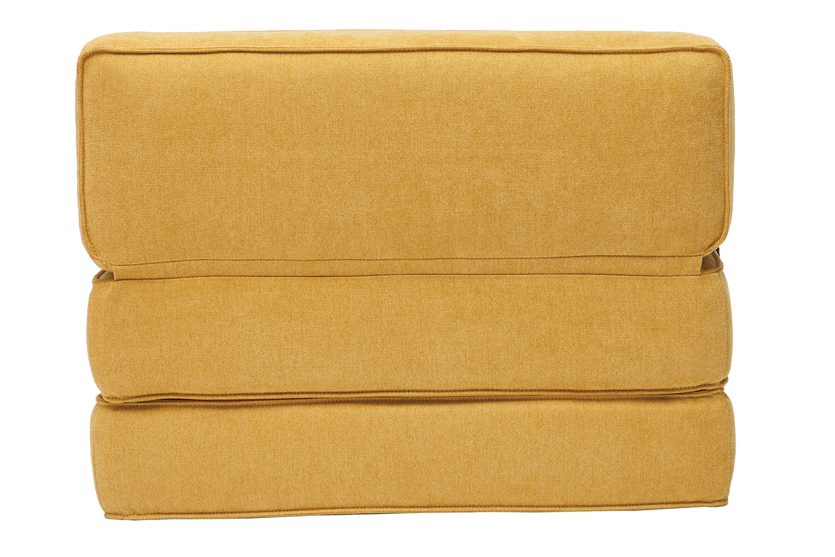 Chauffeuse convertible design effet velours moutarde KATY