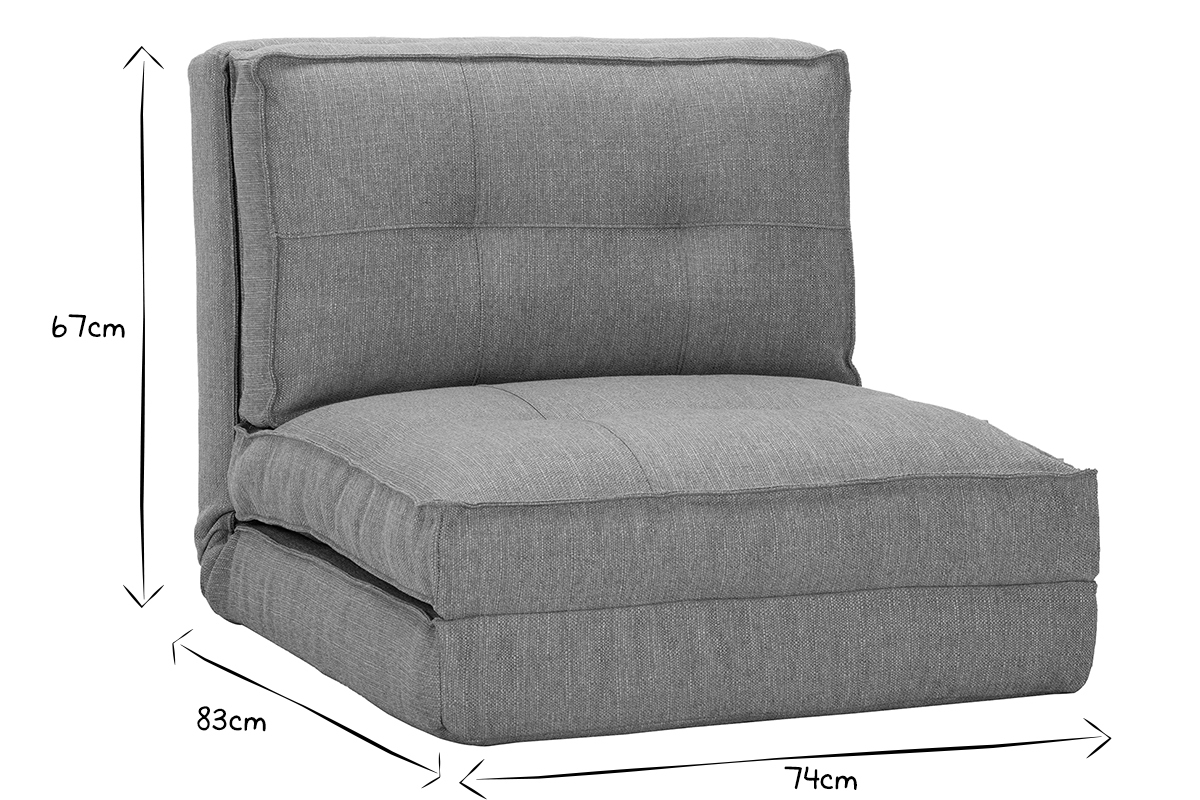 Chauffeuse convertible design taupe SALLY