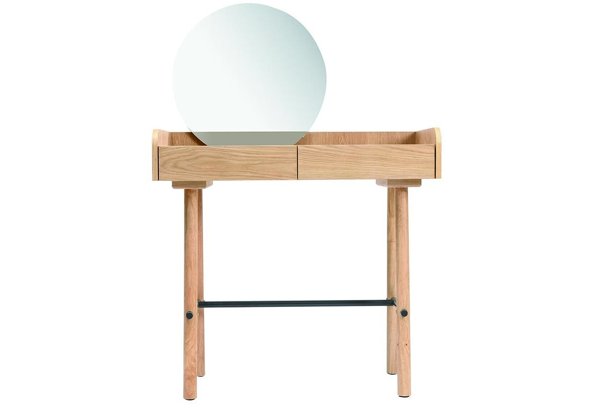 Coiffeuse scandinave avec miroir chne clair JAPANSK