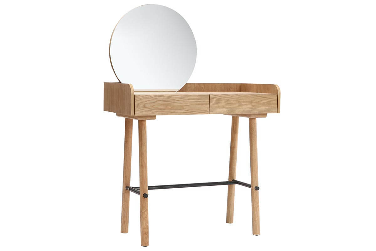 Coiffeuse scandinave avec miroir chne clair JAPANSK