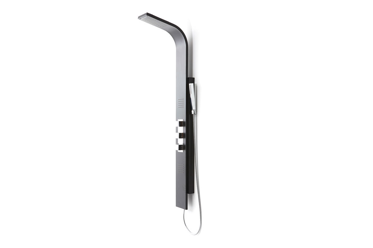 Colonne de douche thermostatique noire HELGA