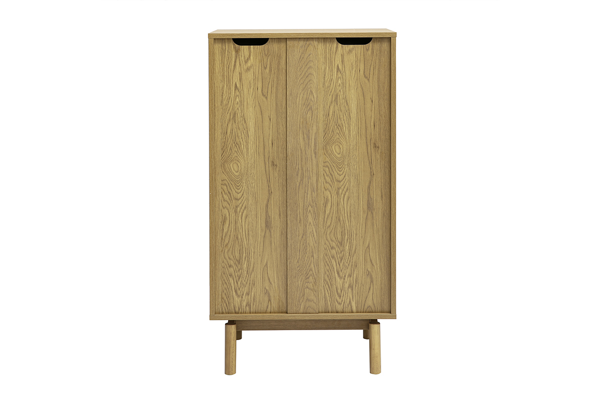 Commode chiffonnier - semainier scandinave finition bois ch�ne 5 tiroirs L60 cm YSEULT