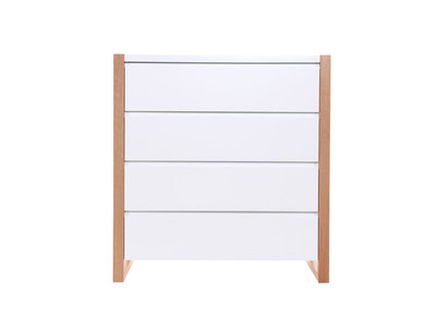 Commode design 4 tiroirs blanc mat ARMEL 