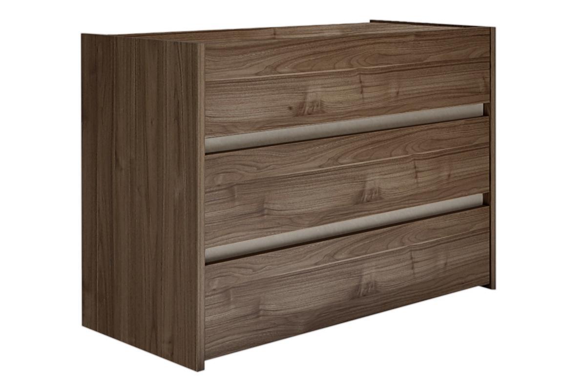Commode design bois fonc 3 tiroirs L111 cm ODE
