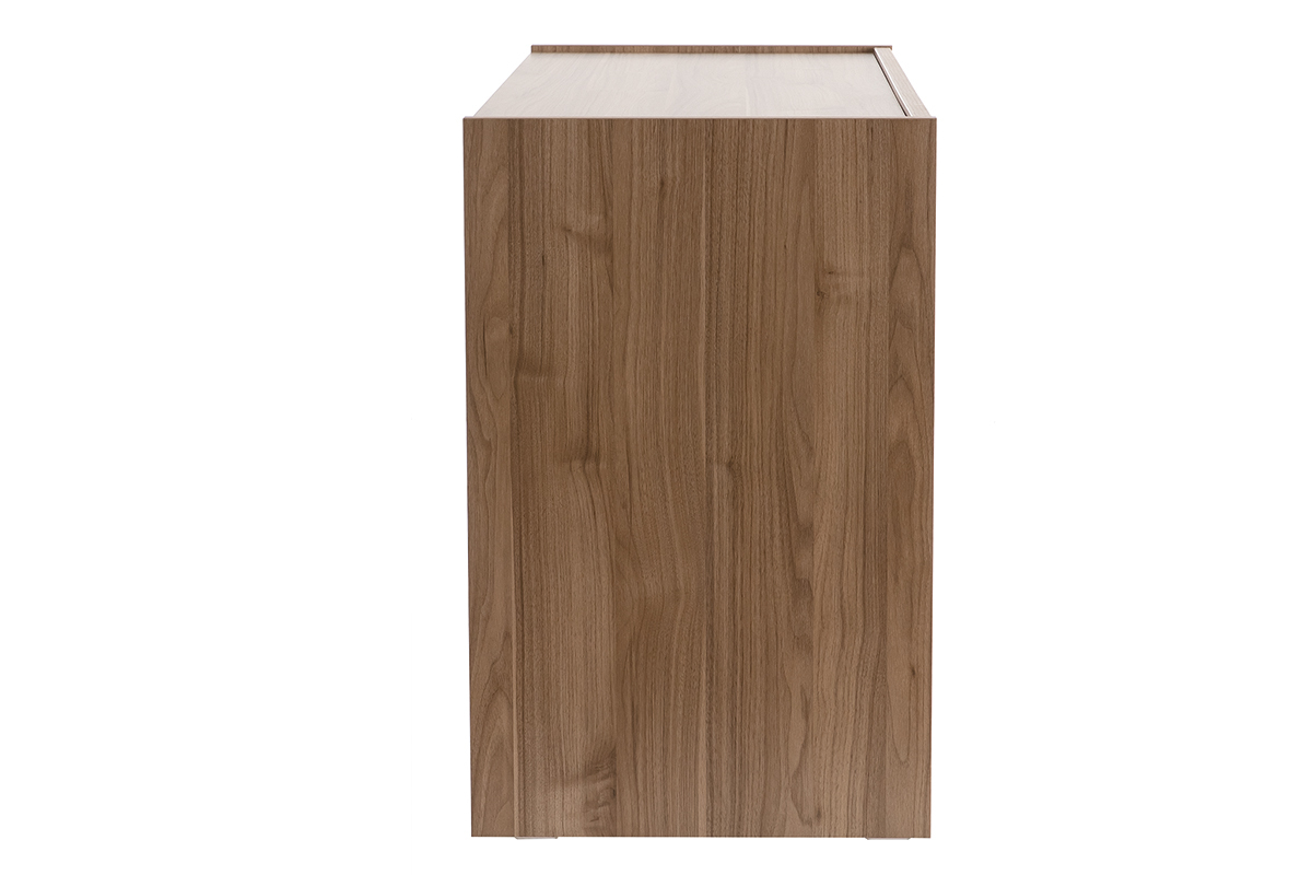 Commode design finition bois fonc 3 tiroirs L111 cm ODE