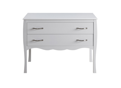 Commode design laquée blanc 2 tiroirs MARGOT - Commode design laquée blanc 2 tiroirs MARGOT