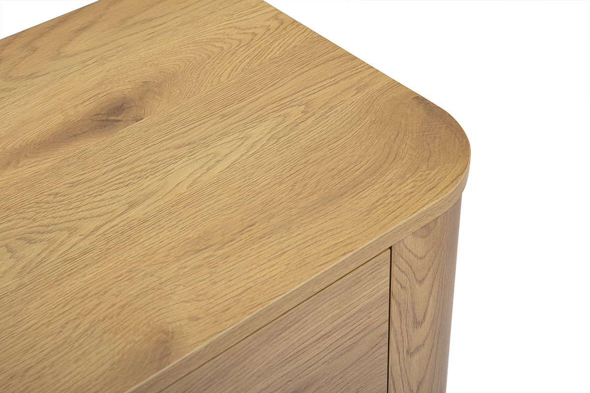 Commode finition bois clair ch�ne 3 tiroirs L100 cm NEGAN