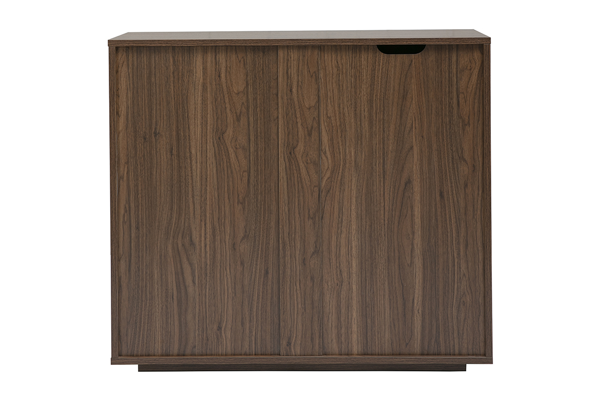 Commode finition bois fonc� noyer 3 tiroirs L90 cm LOTHAIRE