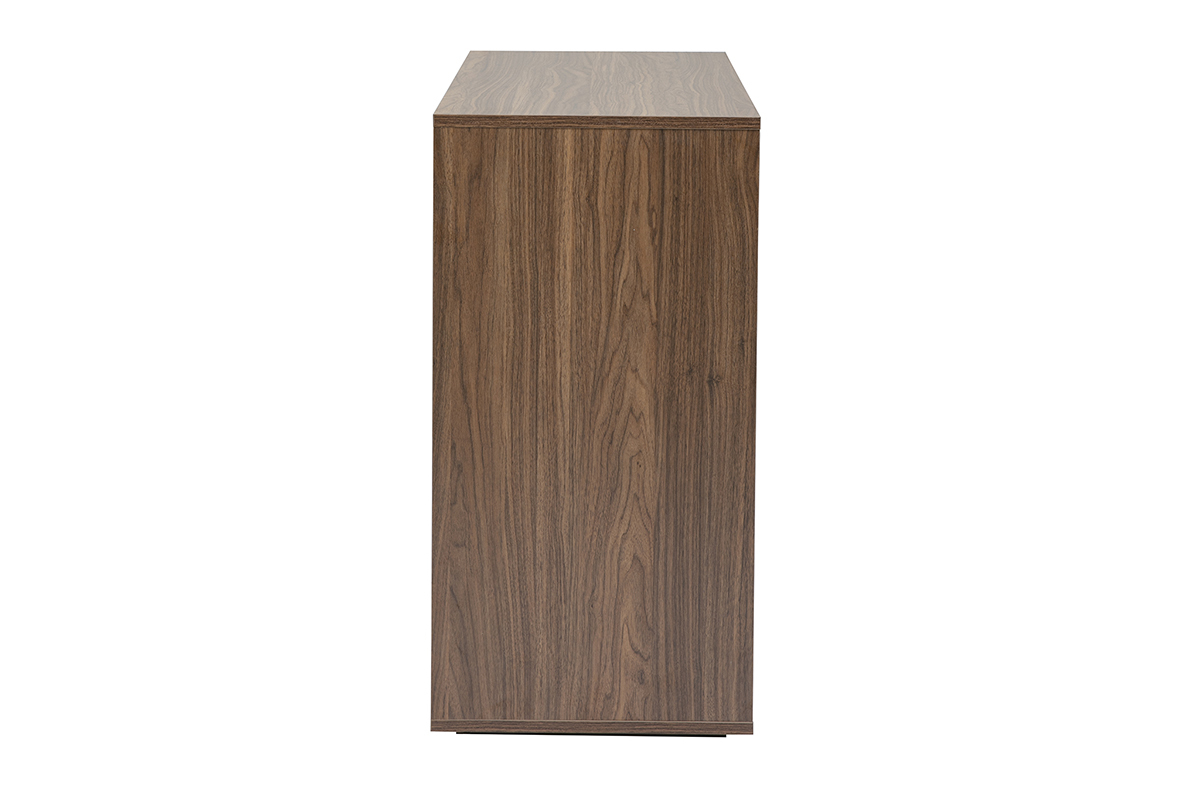 Commode finition bois fonc� noyer 3 tiroirs L90 cm LOTHAIRE