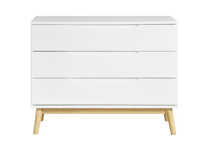 Commode scandinave blanc et bois 3 tiroirs FELIX