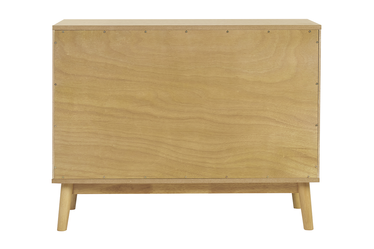 Commode scandinave bois clair chne 3 tiroirs L90 cm FELIX