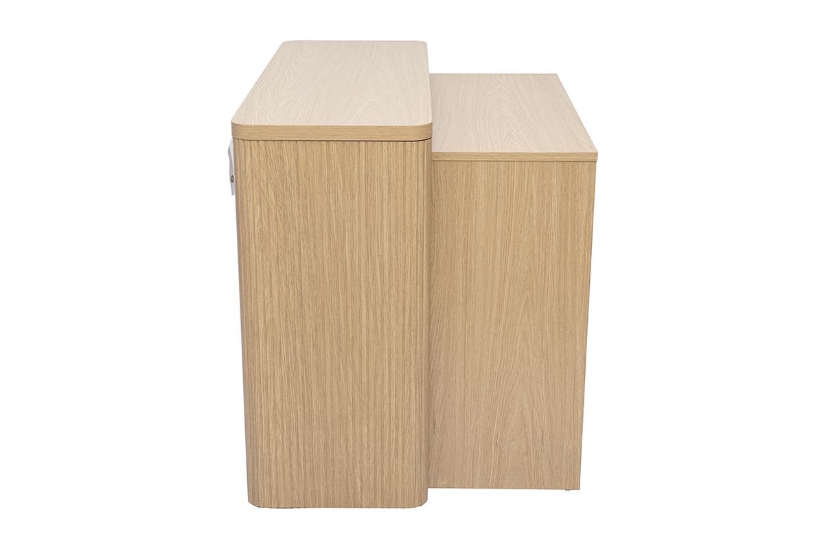 Console bureau d'appoint avec tiroirs finition bois clair ch�ne L110 cm ENOLA