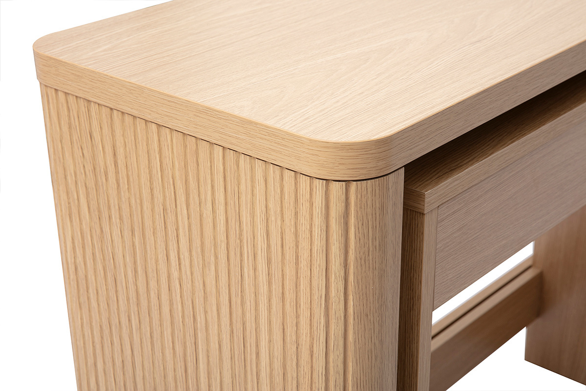 Console bureau d'appoint avec tiroirs finition bois clair ch�ne L110 cm ENOLA