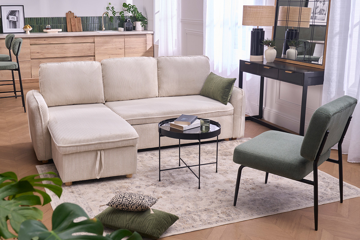 Console design avec rangements 3 tiroirs noire et m�tal L115 cm AVIDAN