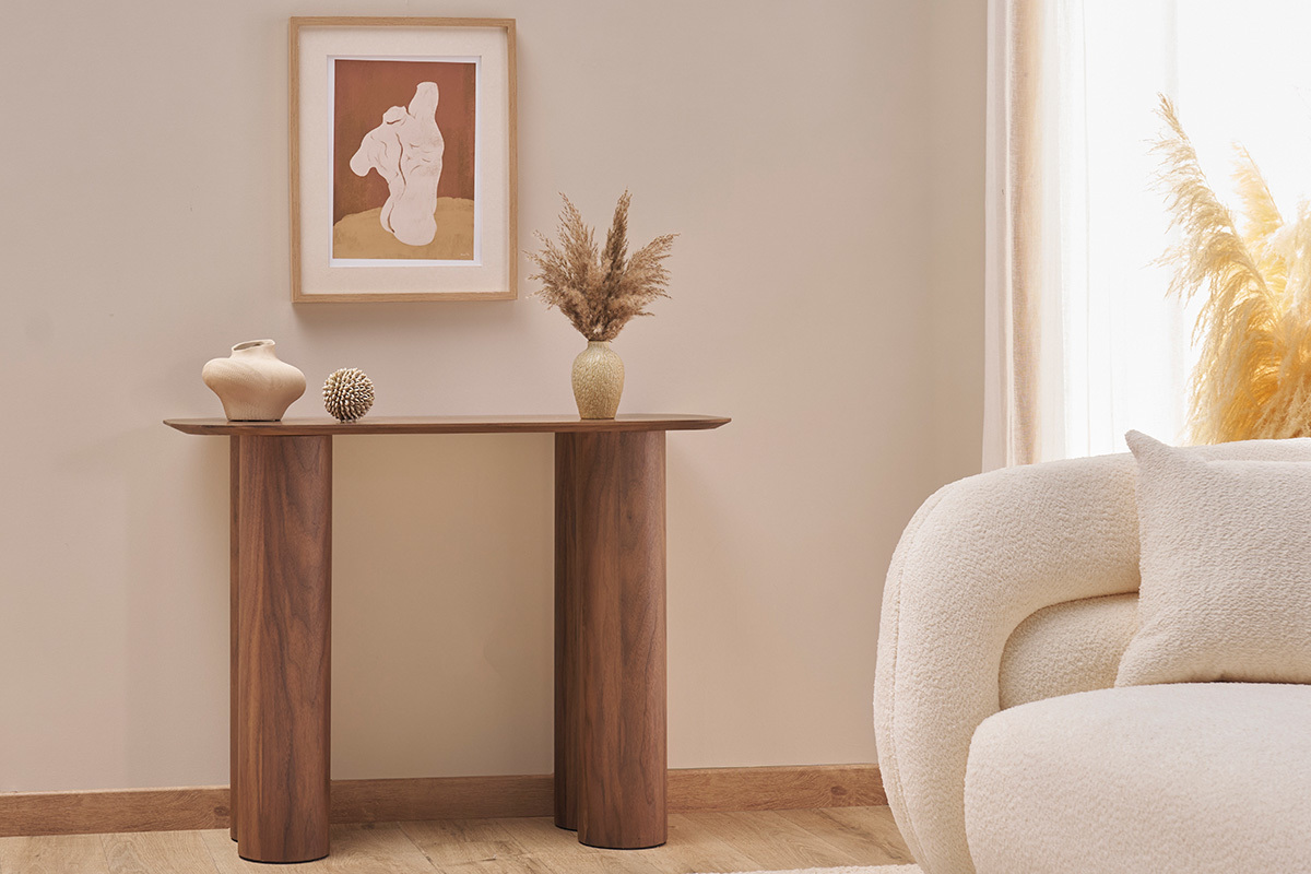 Console design en bois fonc L100 cm FOLEEN