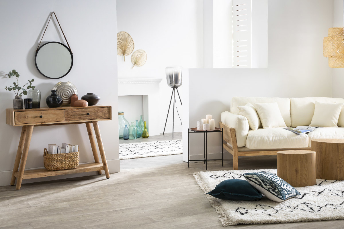 Console en acacia massif L100 cm MEEKO