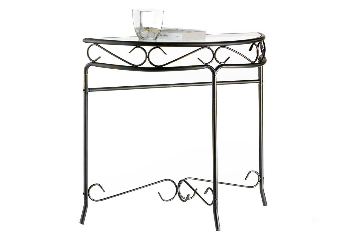 Console en acier et verre tremp FLORENCE