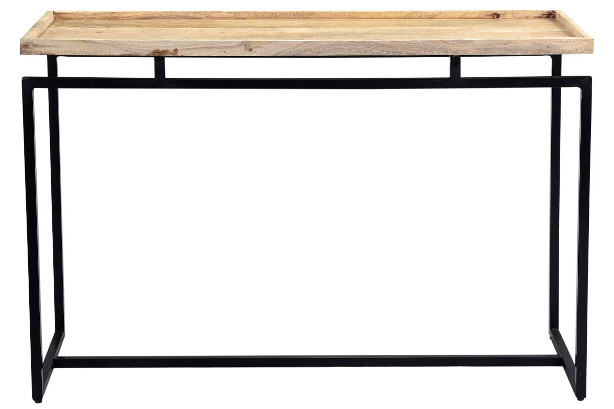 Console en bois manguier massif et m�tal noir L110 cm FRAME