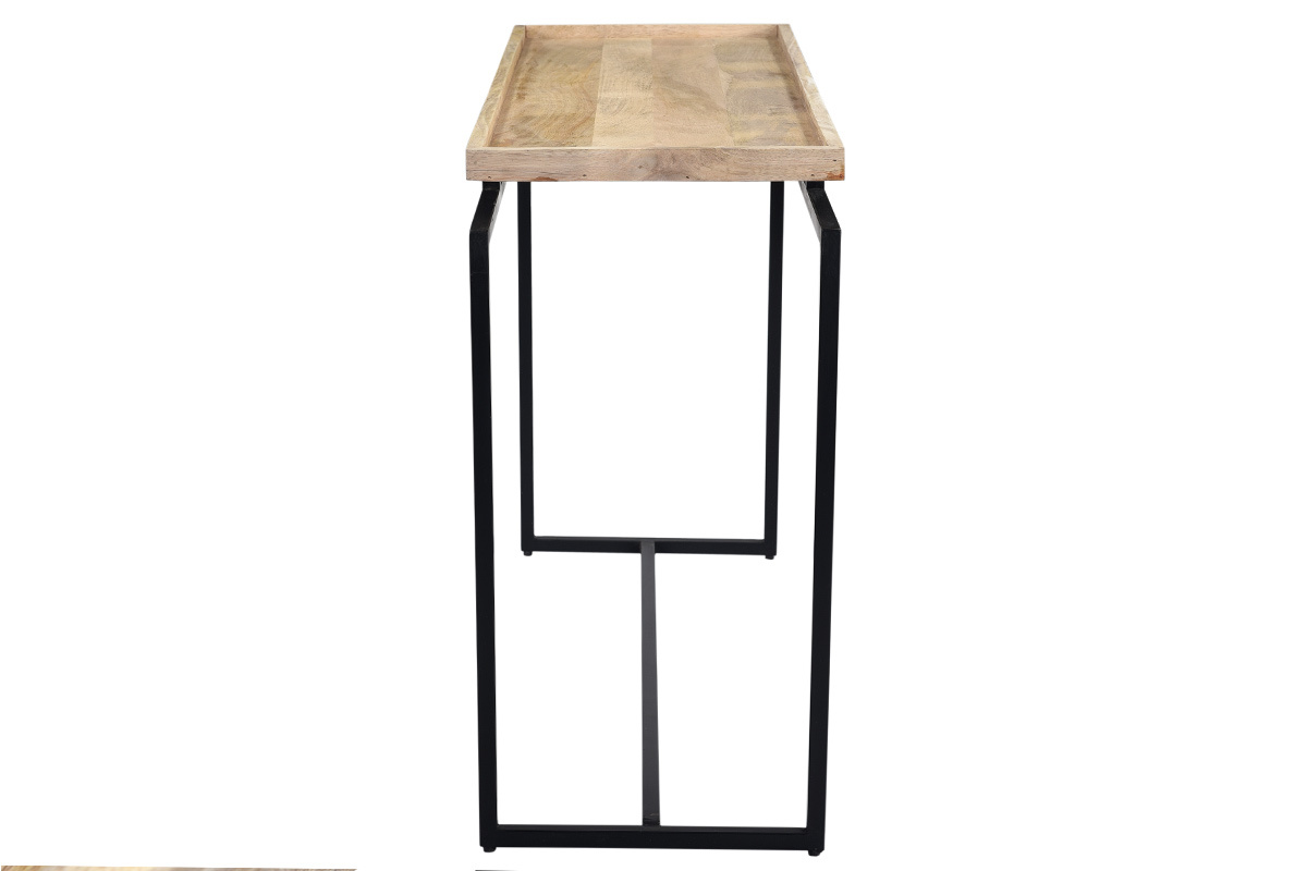 Console en bois manguier massif et m�tal noir L110 cm FRAME