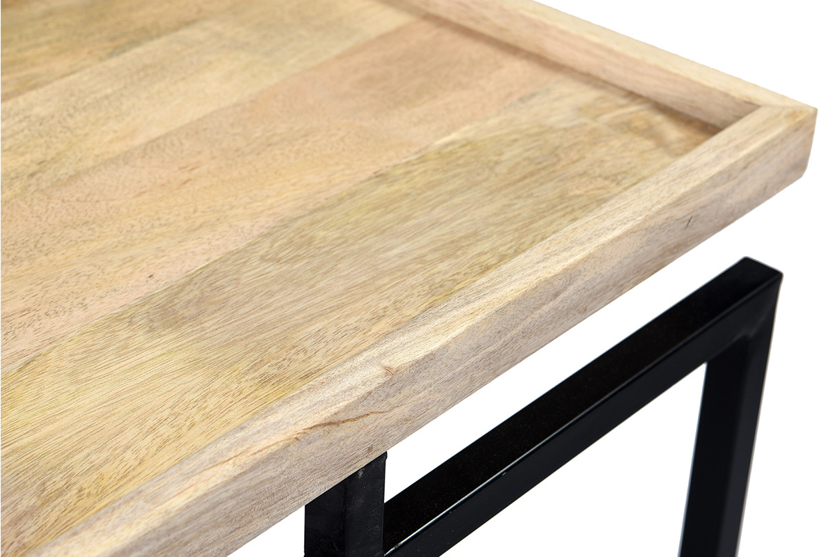 Console en bois manguier massif et m�tal noir L110 cm FRAME