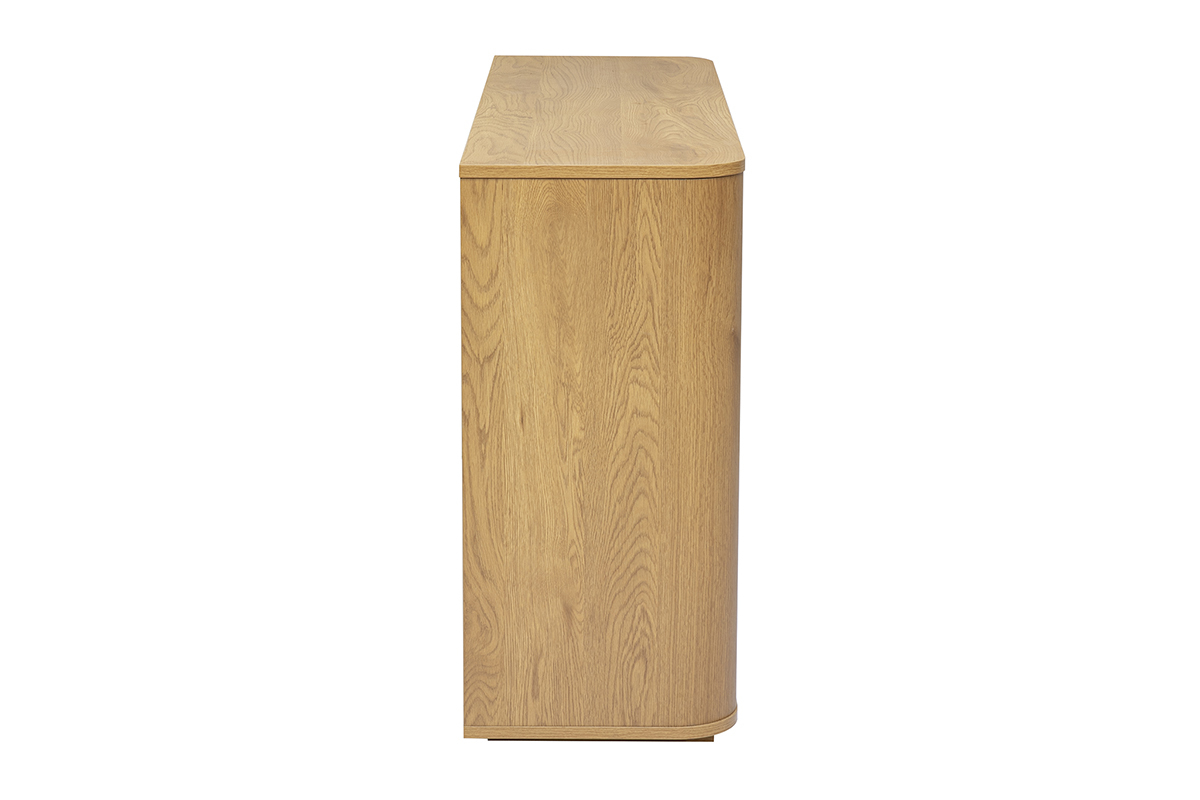 Console finition bois clair ch�ne 2 tiroirs L120 cm NEGAN