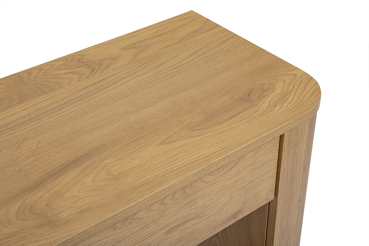 Console finition bois clair ch�ne 2 tiroirs L120 cm NEGAN