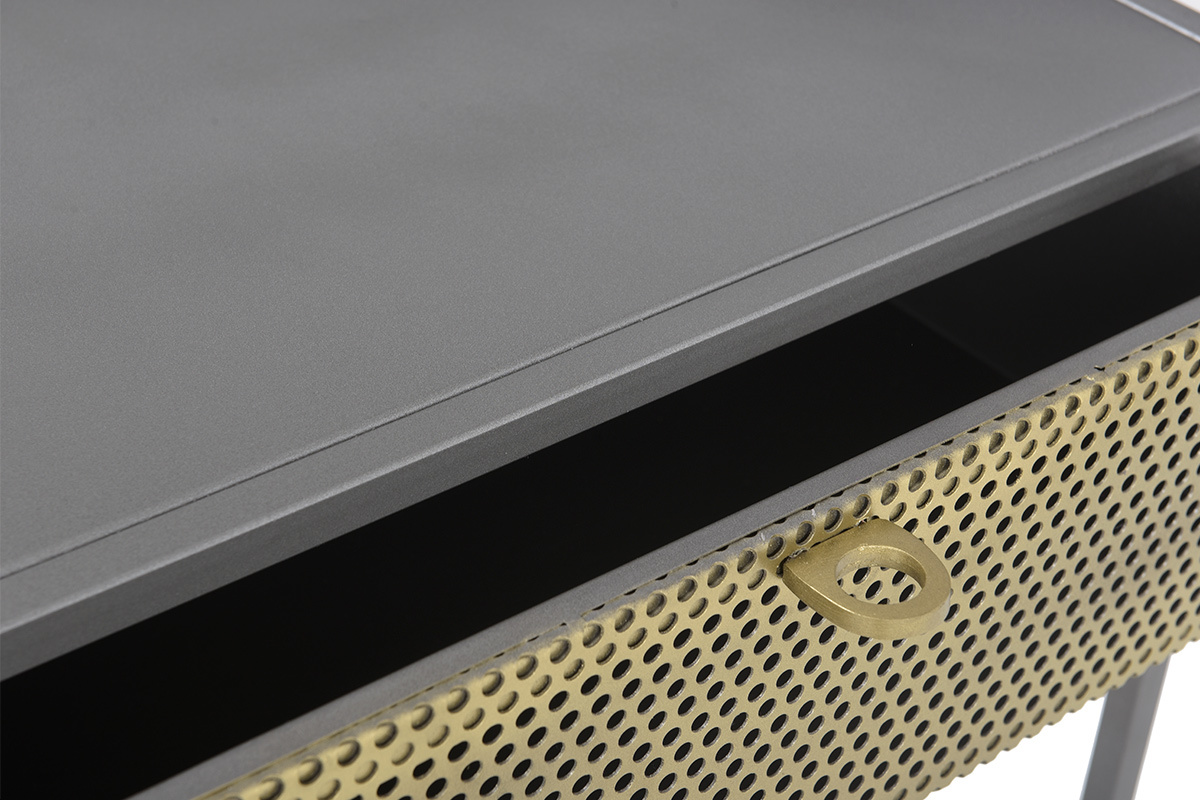 Console industrielle en mtal dor et gris MAGIC