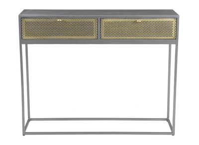 Console industrielle en métal doré et gris MAGIC - Console industrielle en métal doré et gris MAGIC