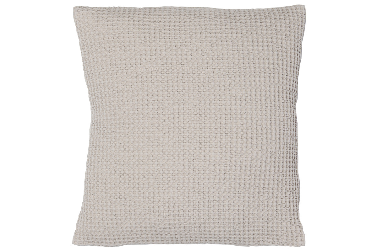 Coussin en coton lav� couleur lin 45 x 45 cm YAM