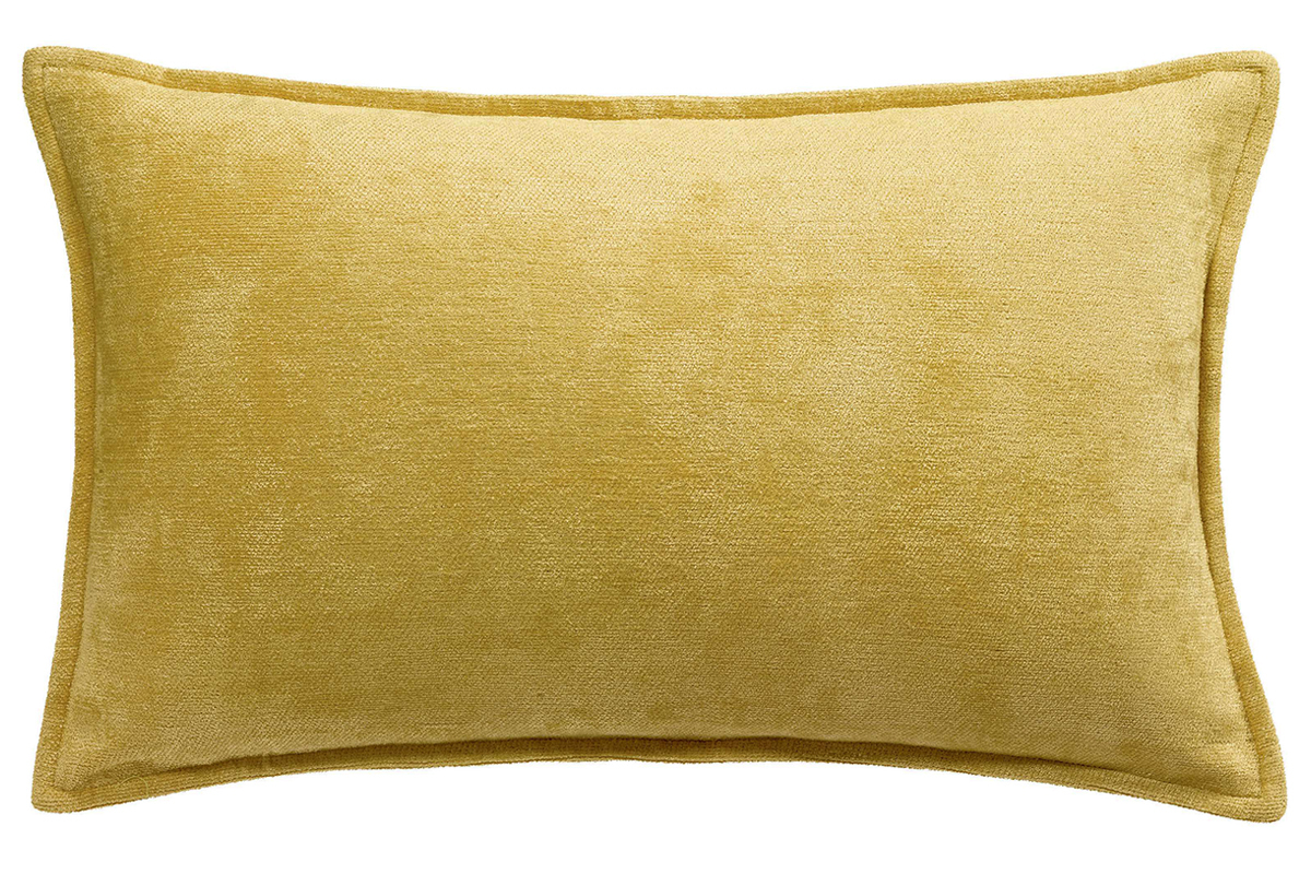 Coussin en velours jaune curry 30 x 50 cm ALOU