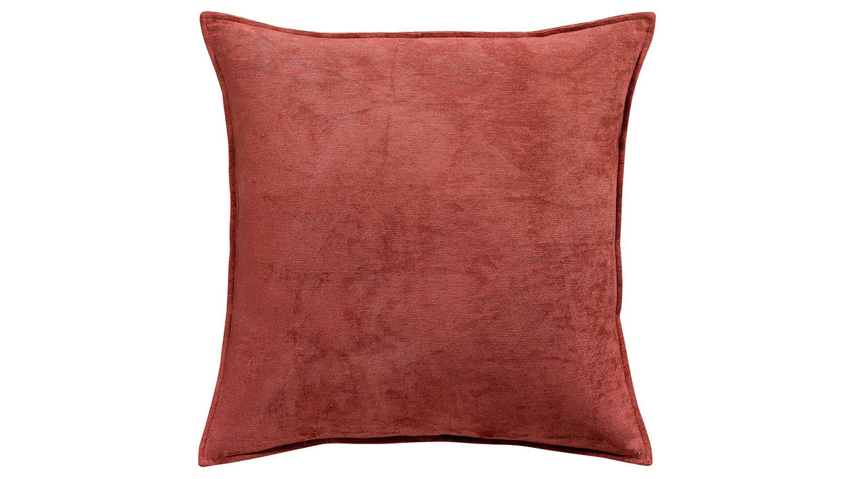 Coussin en velours rouge tomette 60 x 60 cm ALOU