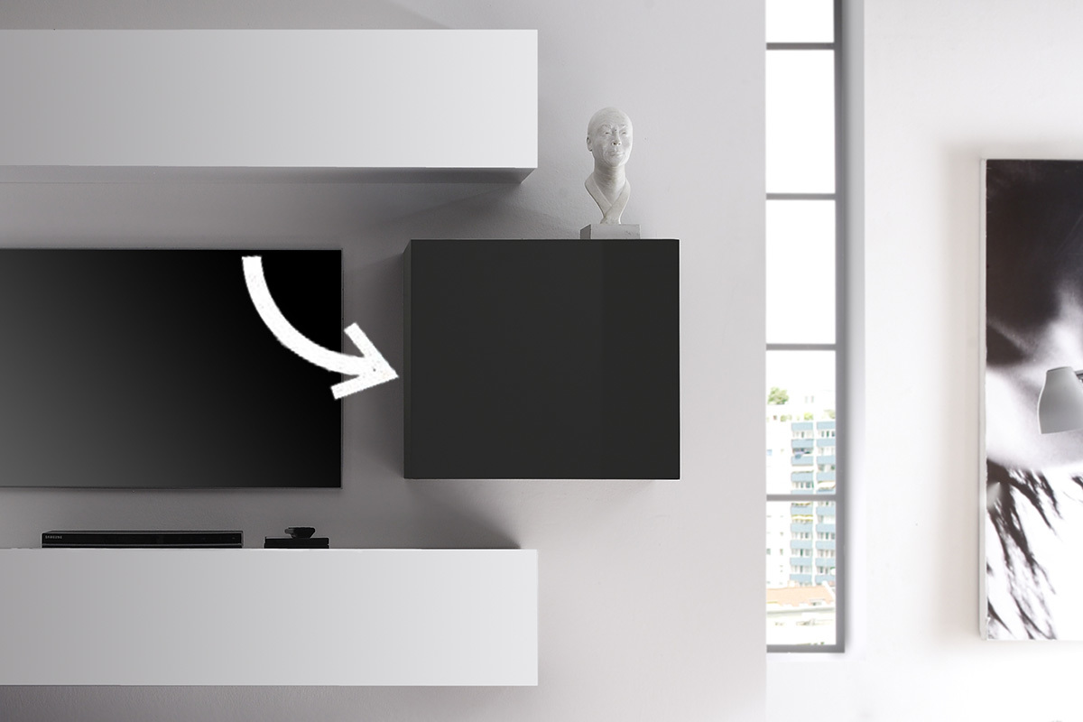 El�ment mural COLORED Carr� gris anthracite laqu�